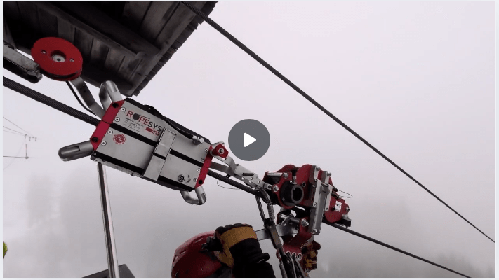 Seilprüfung Zipline Alpspitzbahn - R28 ROPESYS R28 Prüfgerät hängt am Seil der Zipline Alpspitzbahn während der Seilprüfung