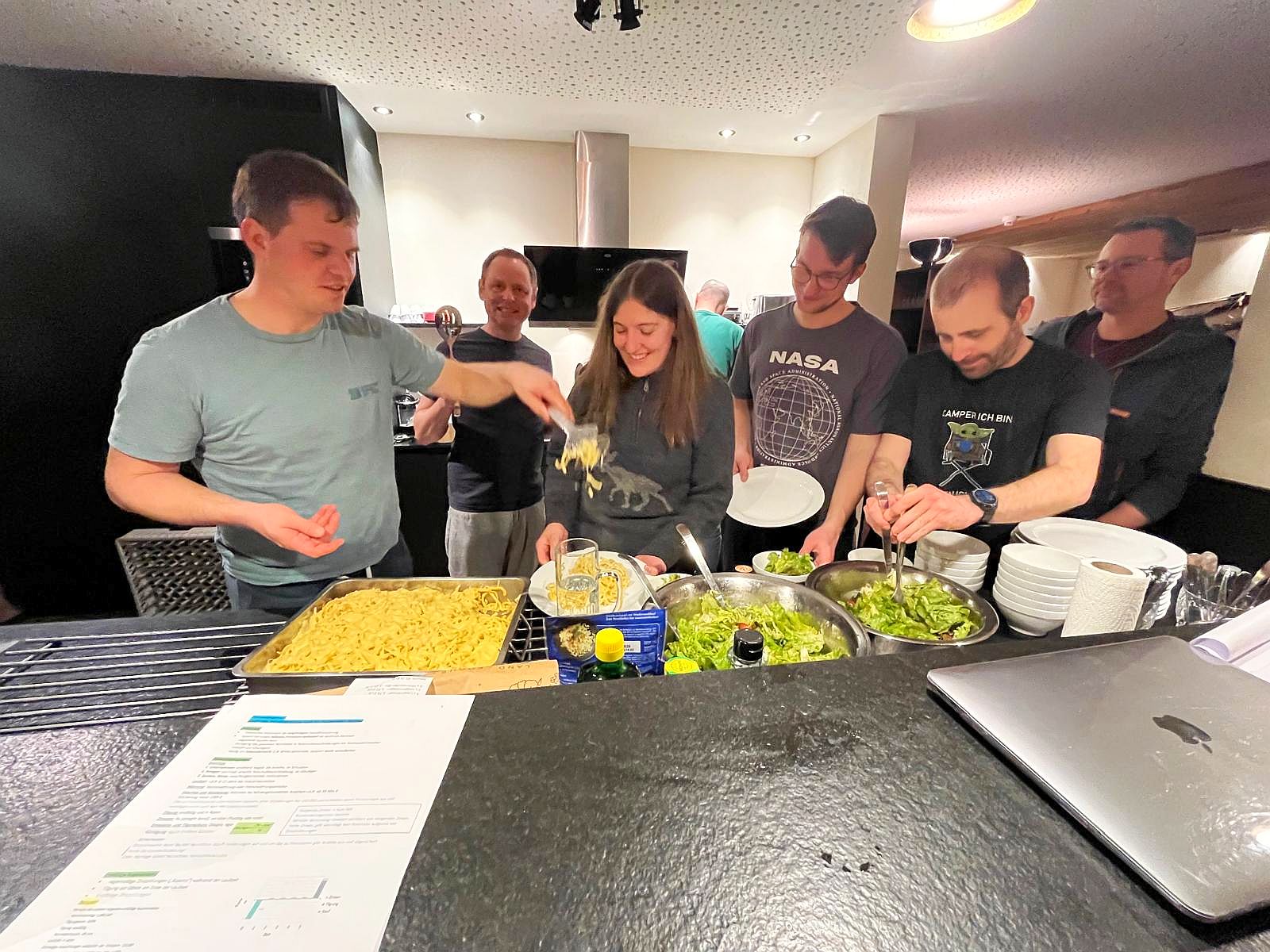 Joint dinner of the ROTEC team during the workshop in the Silvretta Arena Montafon