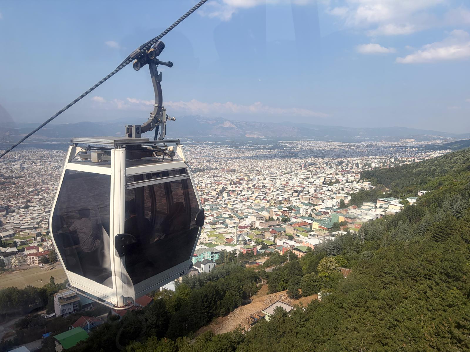 Bursa Teleferik cable car cabin over Bursa