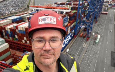 Vier Kranbauarten im Hamburger Hafen